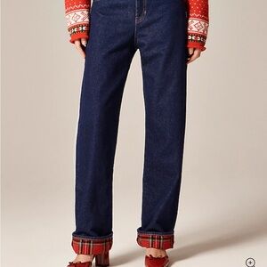 J. Crew Flanne Dark Blue Straight Leg Jeans